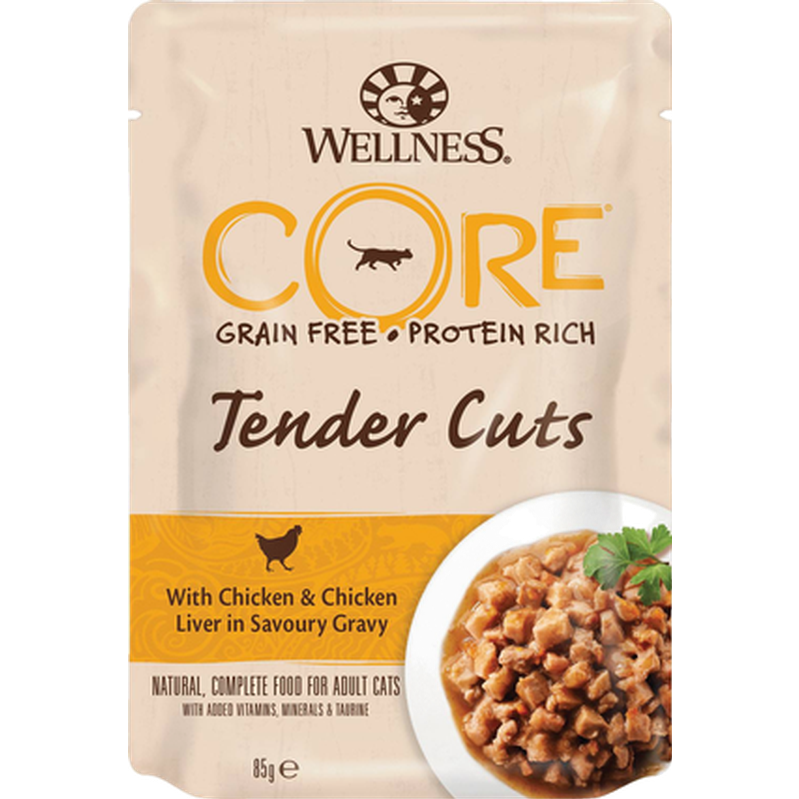 Cat Adult Tender Cuts Chicken & Chicken Liver in Savoury Gravy Wet 85 g