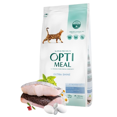Optimeal - Adult & Senior Skin & Coat High In Cod Fish Torrfoder Till Katt 10 kg - Katt - ZOO.se