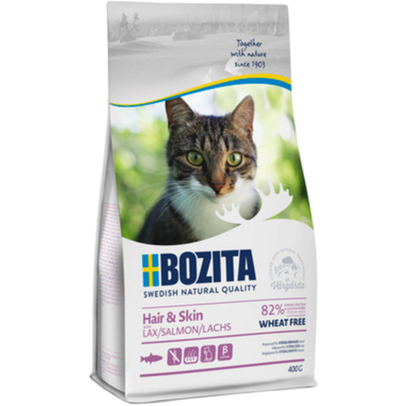 Bozita Katt - Hair & Skin Wheat Free Salmon 400 g - Katt - Kattfoder & kattmat - ZOO.se
