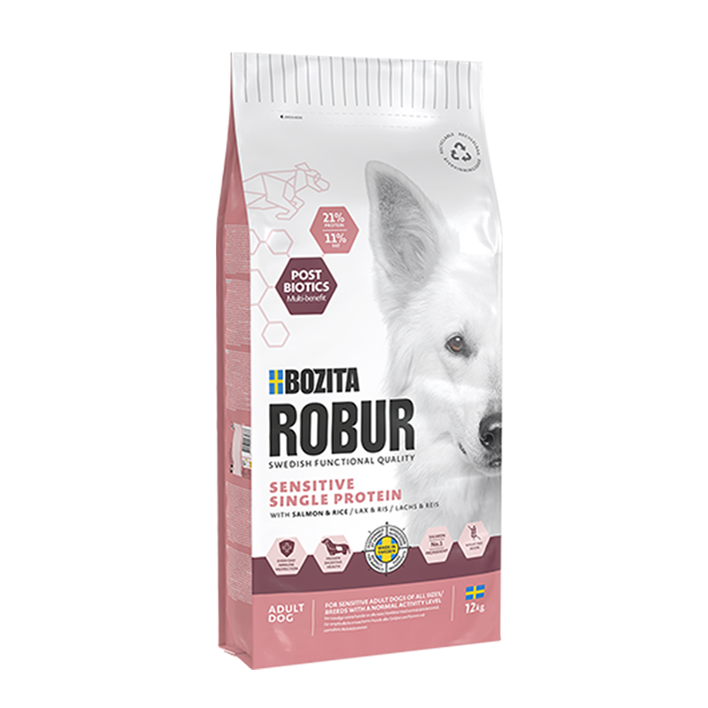 Bozita Robur - Adult Sensitive Single Protein Salmon 12kg - Hund - Hundmat & hundfoder - ZOO.se
