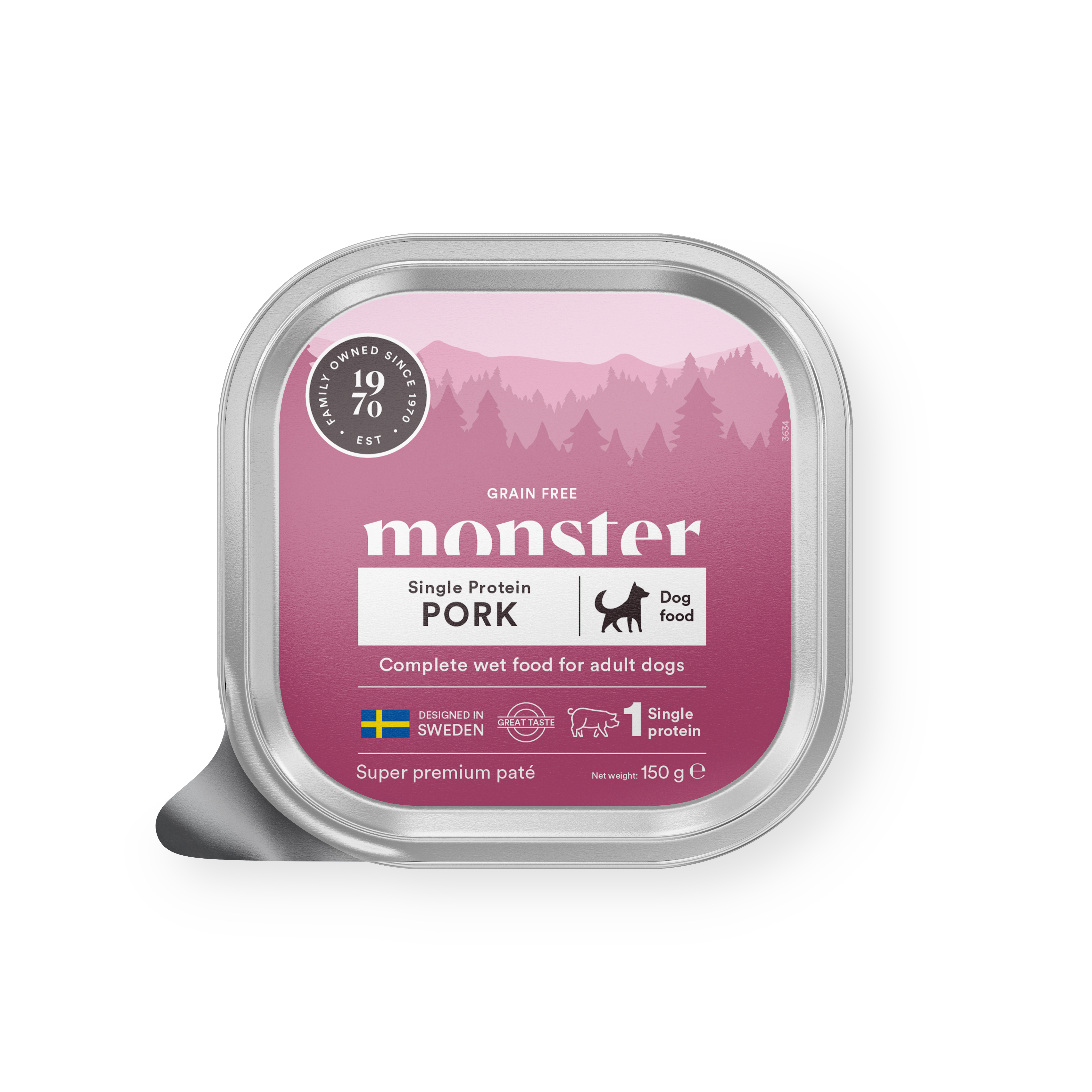 Dog Pork Pat&eacute; 12x150 g - Hund - Hundmat & hundfoder - V&aring;tmat & V&aring;tfoder f&ouml;r hund - Monster Pet Food - ZOO.se