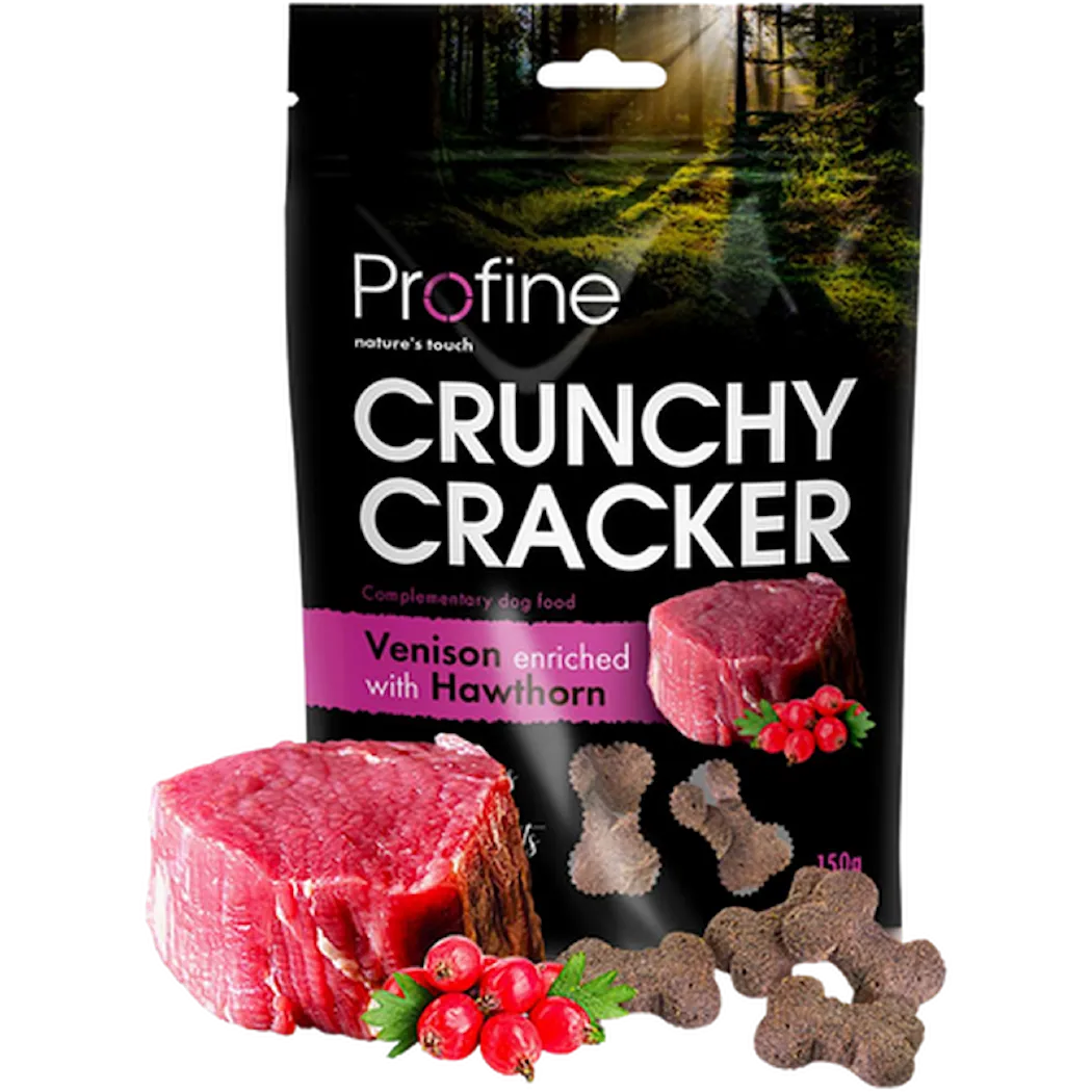 Dog Crunchy Cracker Venison enriched with Hawthorn Pink 150 g