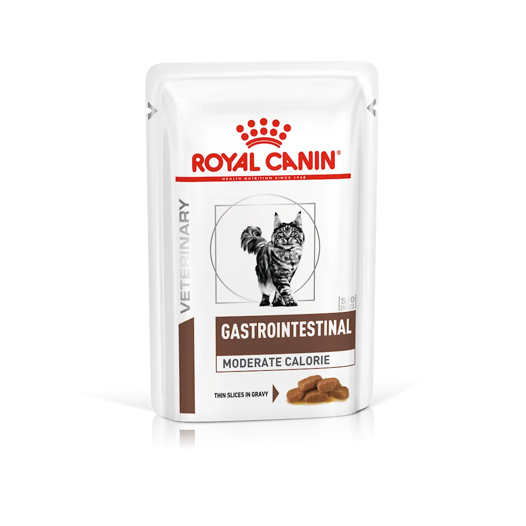 Royal Canin Veterinary Diets Cat Wet Cat Gastro Intestinal Moderat kaloriinnhold 85 g x 12 stk - porsjonsposer