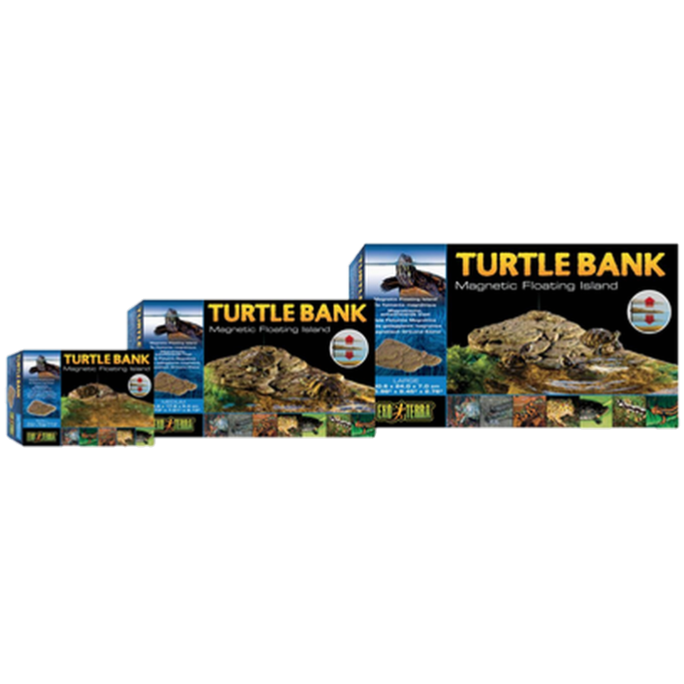 Turtle Bank - Magnetic Floating Island Brown 40,6 x 24 x 7 cm - Matelijat - Terraarion sisustus - Terraarion hyllyt - Exoterra