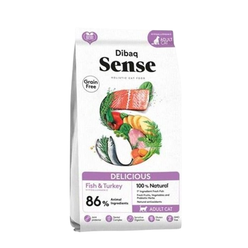 DIBAQ - Cat Sense Grain Free Delicious Fish & Turkey 1,5 kg - - Tinybuddy.no