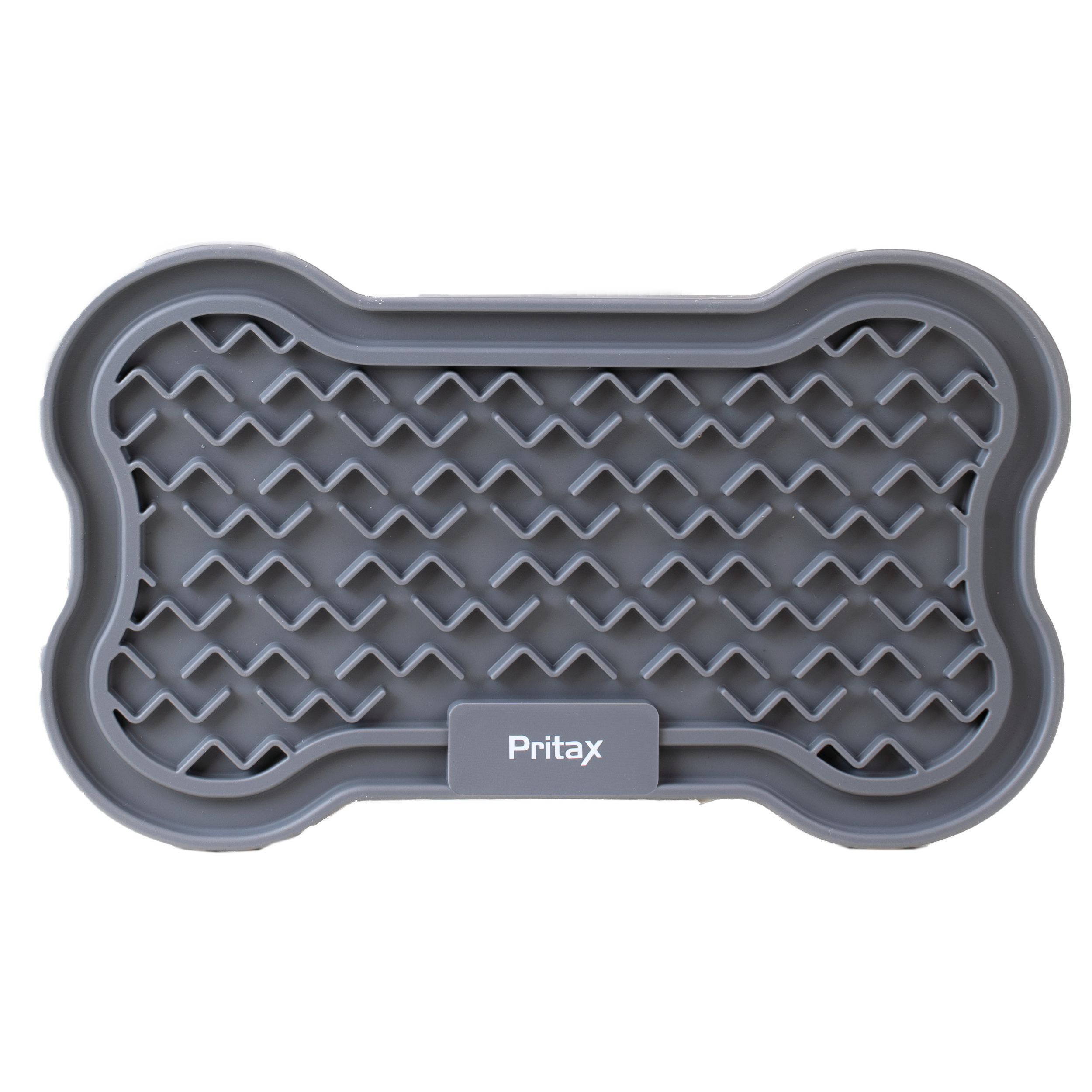 Pritax Lick mat Bone, 22x13cm, Grå