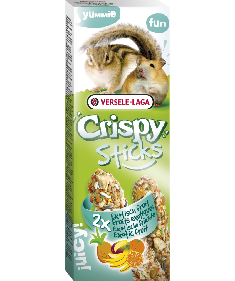 Versele-Laga - CrispySticks Hamster-Squirrel Exotic Fruit 2-pack - Smådjur - Godis & Gnagstänger - ZOO.se