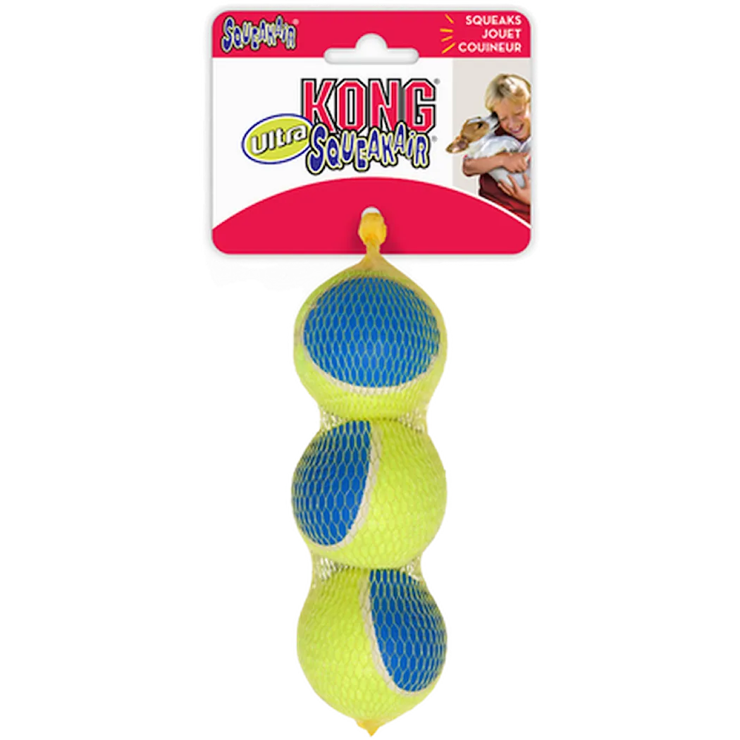 Kong Squeakair Ultra tennisball M 3 stk, 6 cm