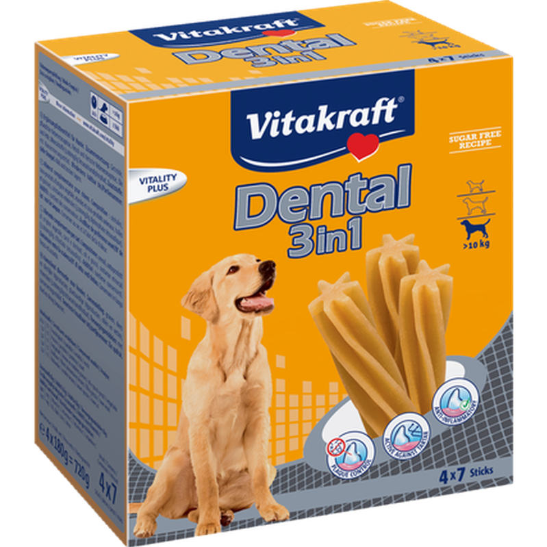 Vitakraft - Dental Care 3 in 1 Dog 28-pack - Hund - Hundgodis - ZOO.se