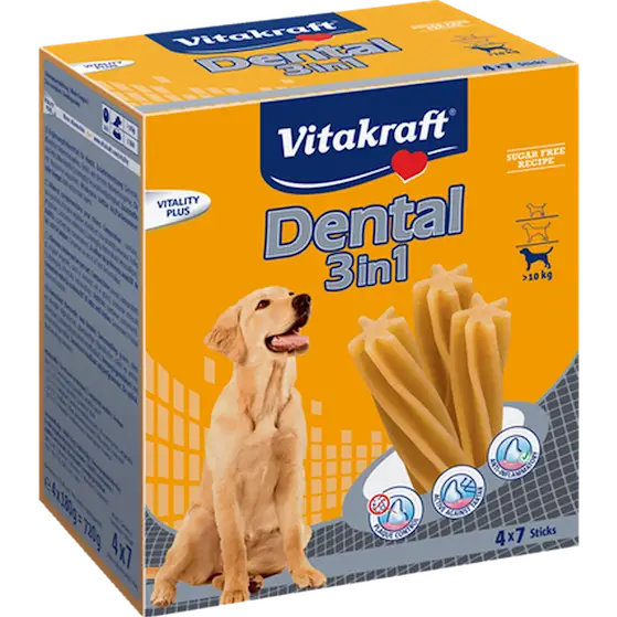 Dental Care 3 in 1 Dog Yellow 28-pack