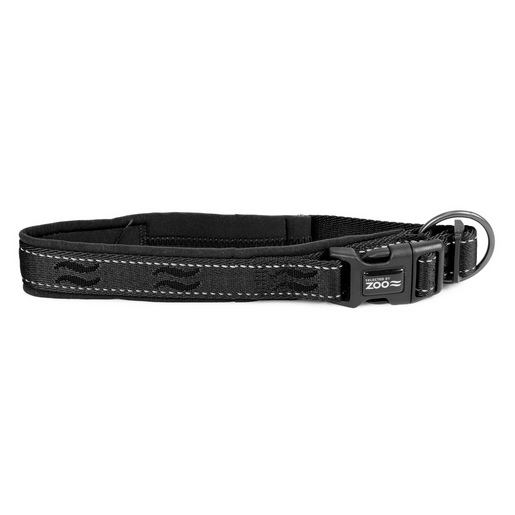 Selected by ZOO - Hundhalsband Rufus vadderat ställbart 25 mm x 45-55 cm Svart - Hund - ZOO.se