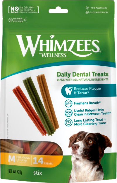 Whimzees - Stix Dental Dog Medium 14 st - Hund - Hundgodis - Dentaltugg & Tandtugg - ZOO.se