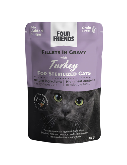 Cat Sterilized Turkey in Gravy Pouch 85g - Katt - Kattfoder & kattmat - Blötmat & våtfoder till katt - FourFriends - ZOO.se