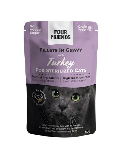 Cat Sterilized Turkey in Gravy Pouch 85g