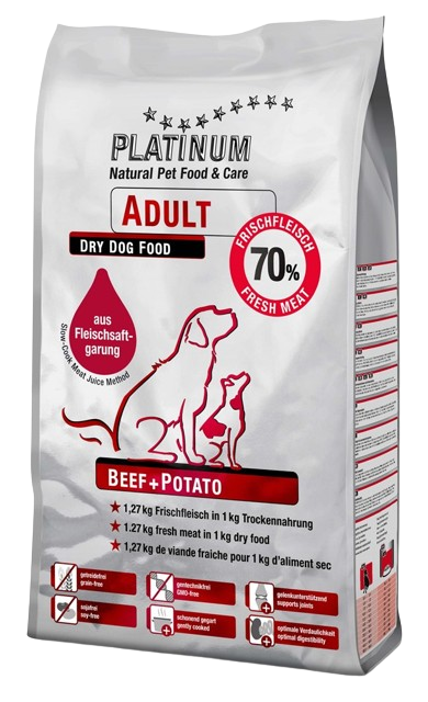 Platinum - Adult Beef+Potato 1,5 kg - Hund - Hundmat & hundfoder - Torrfoder för hund - ZOO.se