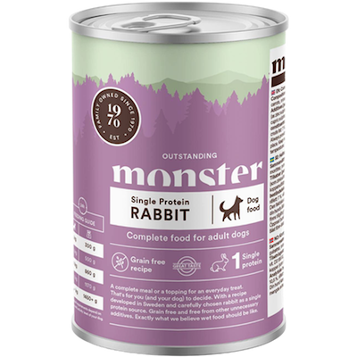 Preview of Monster Pet Food Dog Adult Single Rabbit Burk 400g x 6st