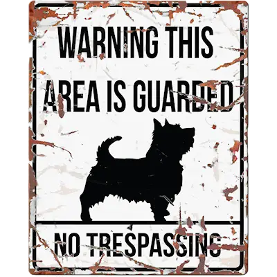 Varningsskylt Terrier Metal Engelska