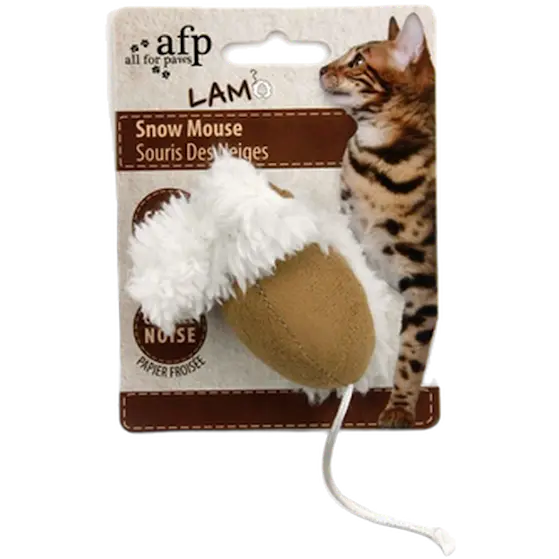 LAM Snow Mouse Cat Toy Brown 5 x 3 cm