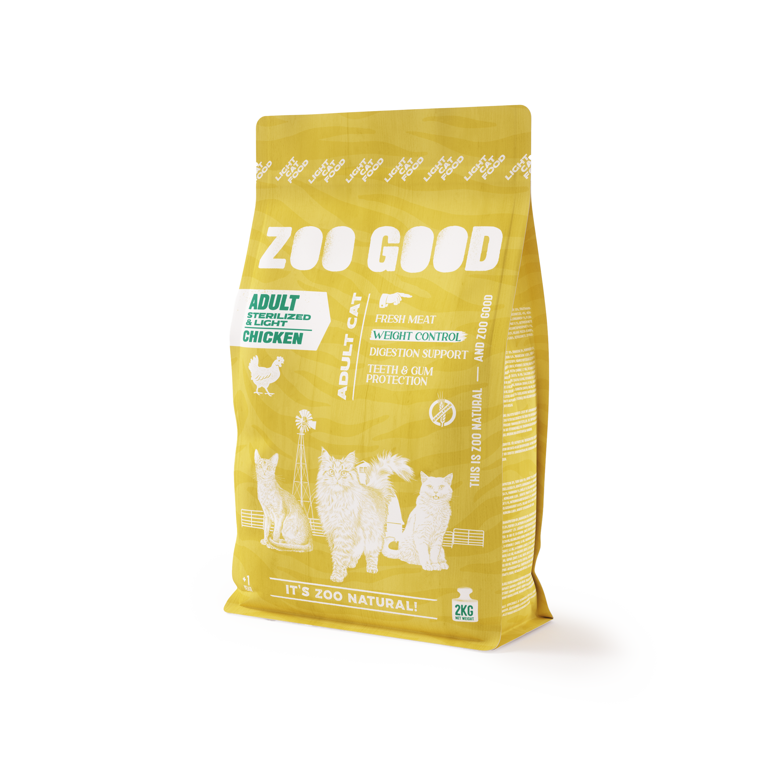 ZOO GOOD - Cat Adult Sterilized Weight Loss/Light - Grain Free Chicken 2 kg - Katt - ZOO.se