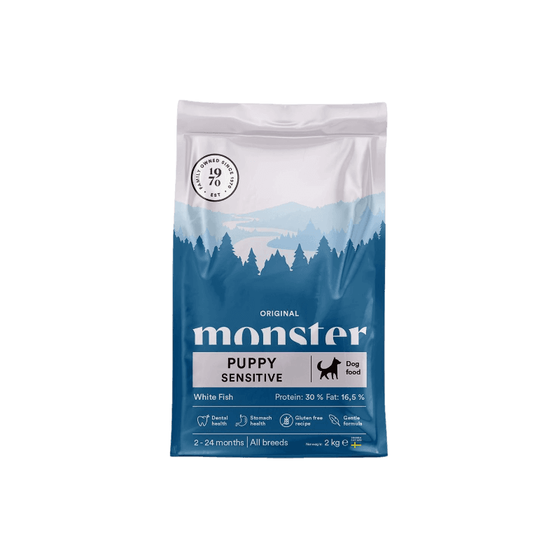 Monster Pet Food - Monster Dog Original Puppy Sensitive White Fish 2 kg - Koirat - Koiranruoka - Kuivaruoka