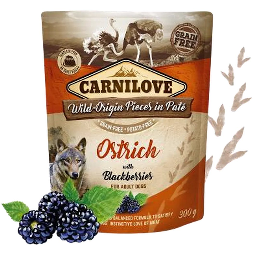 Carnilove Dog Pouch Paté Ostrich with berries