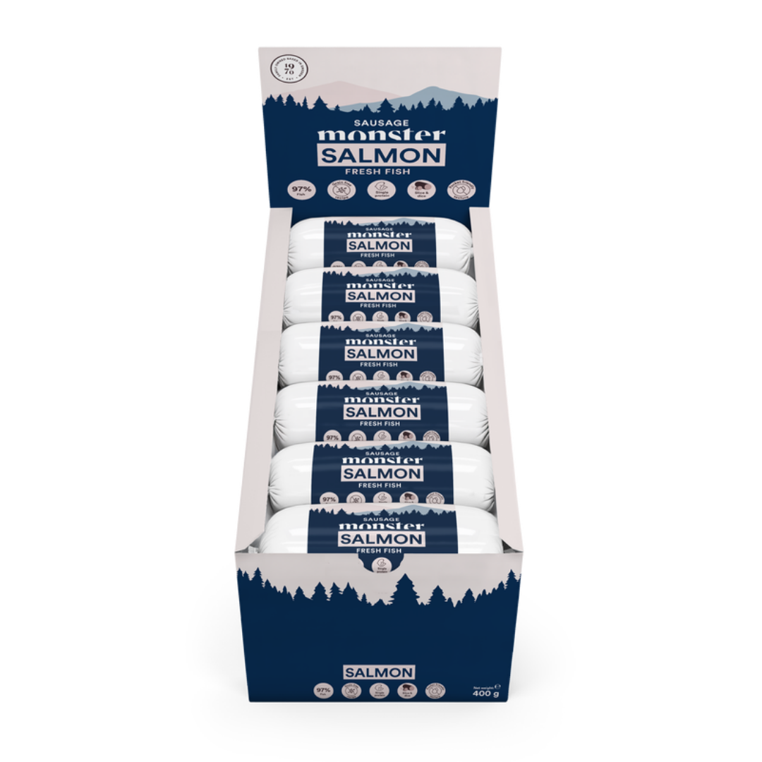 Dog Sausage Salmon 12x400 g