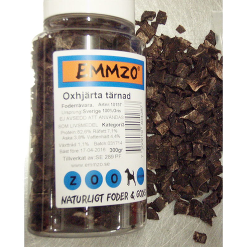 Emmzo Torkat Oxhjärta Tärnad Brown 300 g