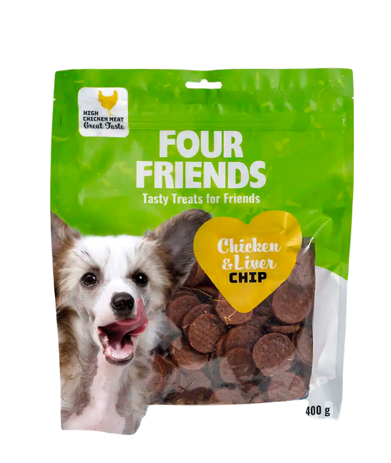 Four Friends Dog Chicken & Liver Chip 400 g
