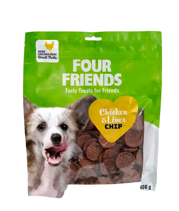 Four Friends Dog Chicken & Liver Chip 400 g