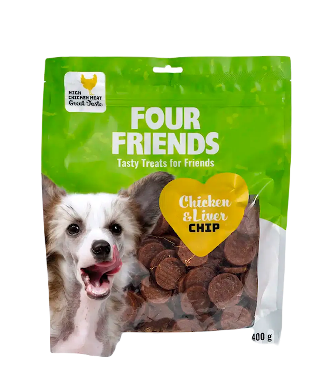 FourFriends Four Friends Dog Chicken & Liver Chip 400 g
