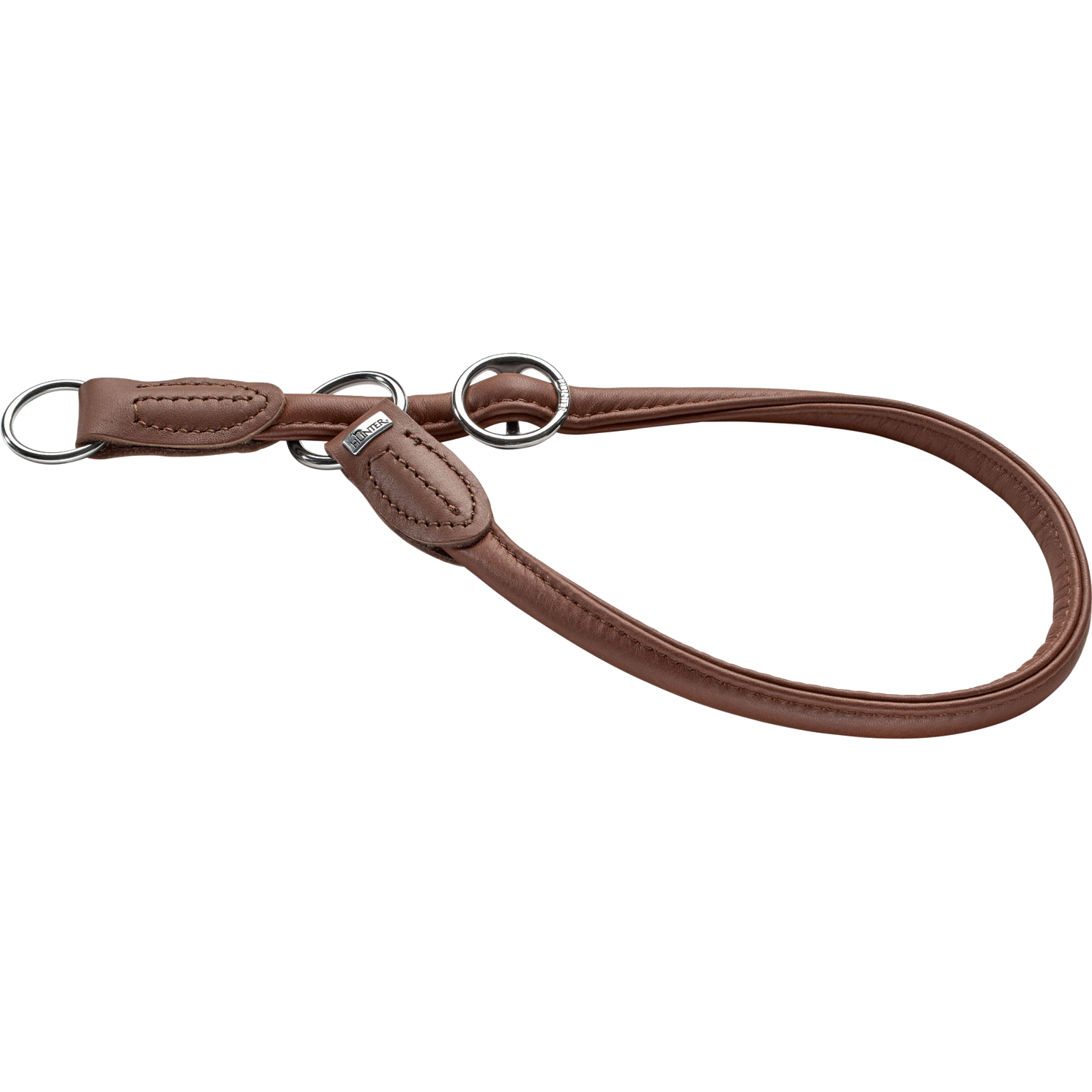 Hunter - Hundhalsband Ställbart Round & Soft Halvstryp Brun M 45cm - Hund - ZOO.se