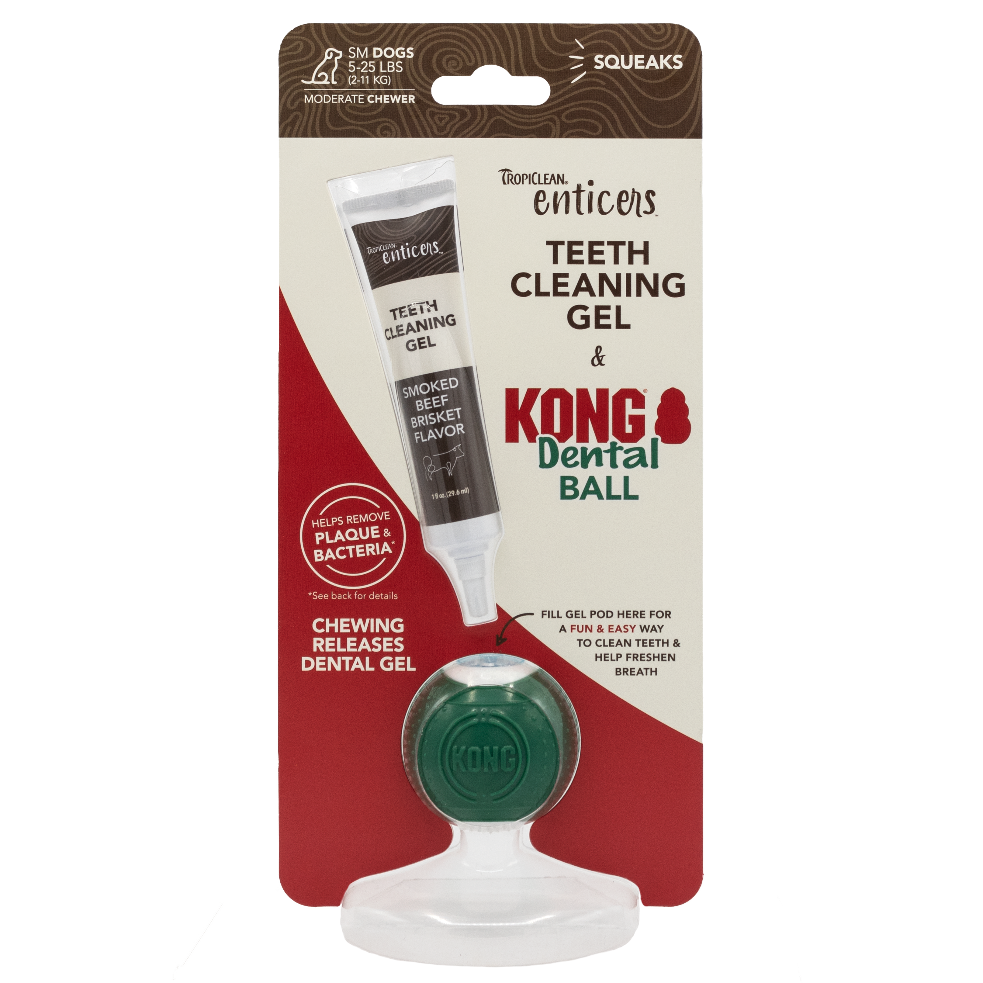 TropiClean - Enticers Dental Ball Kit for Small Dogs 2-11 kg - Smoked Beef Brisket Flavor - Hund - ZOO.se