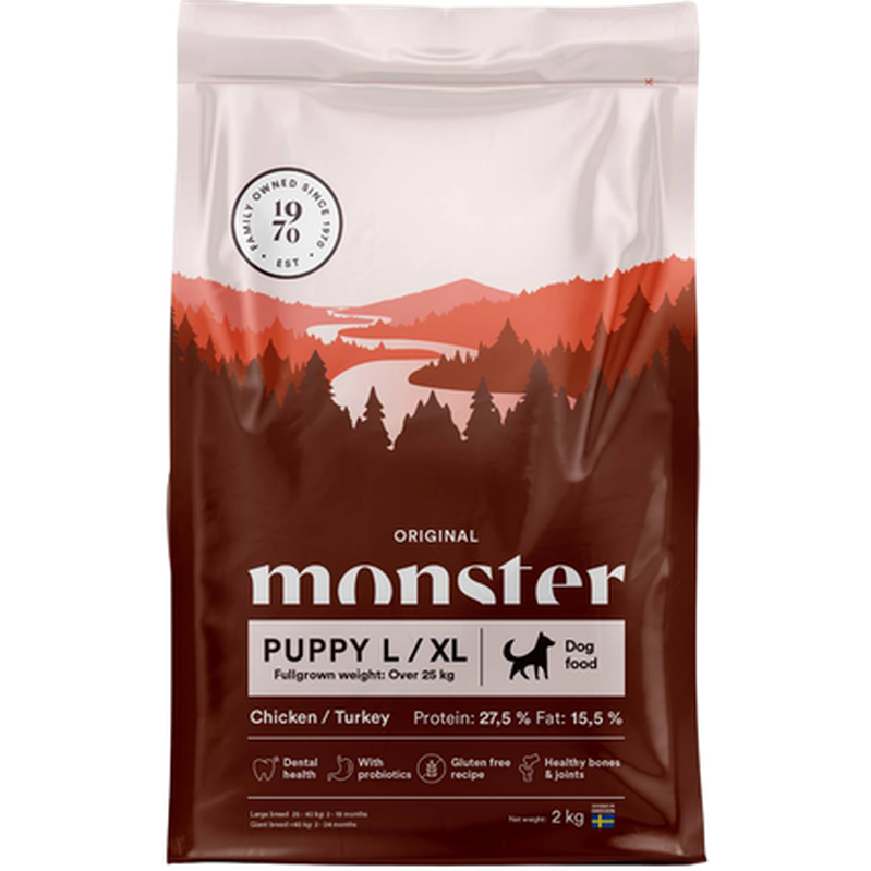 Monster Pet Food - Dog Original Puppy L/XL Chicken/Turkey Orange 12 kg - Koirat - Koiranruoka - Kuivaruoka