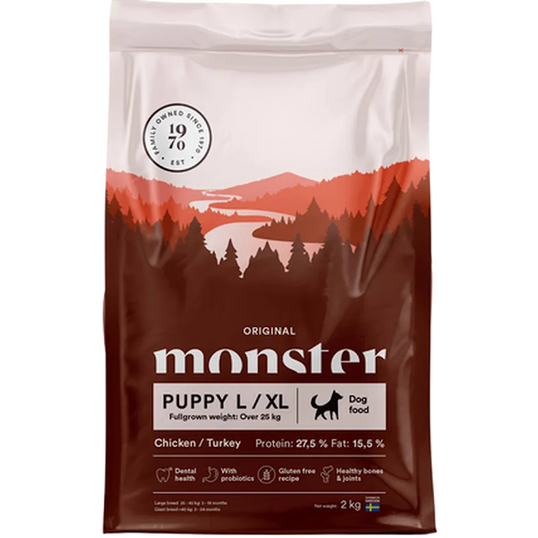 Monster Pet Food Dog Original Puppy L/XL Chicken/Turkey
