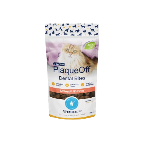 Swedencare - ProDen PlaqueOff® Dental Bites Cat Salmon 60 g - Katt - Kattegodteri & kattegress - Tannvennlig Dentalgodbit - ZOO.no