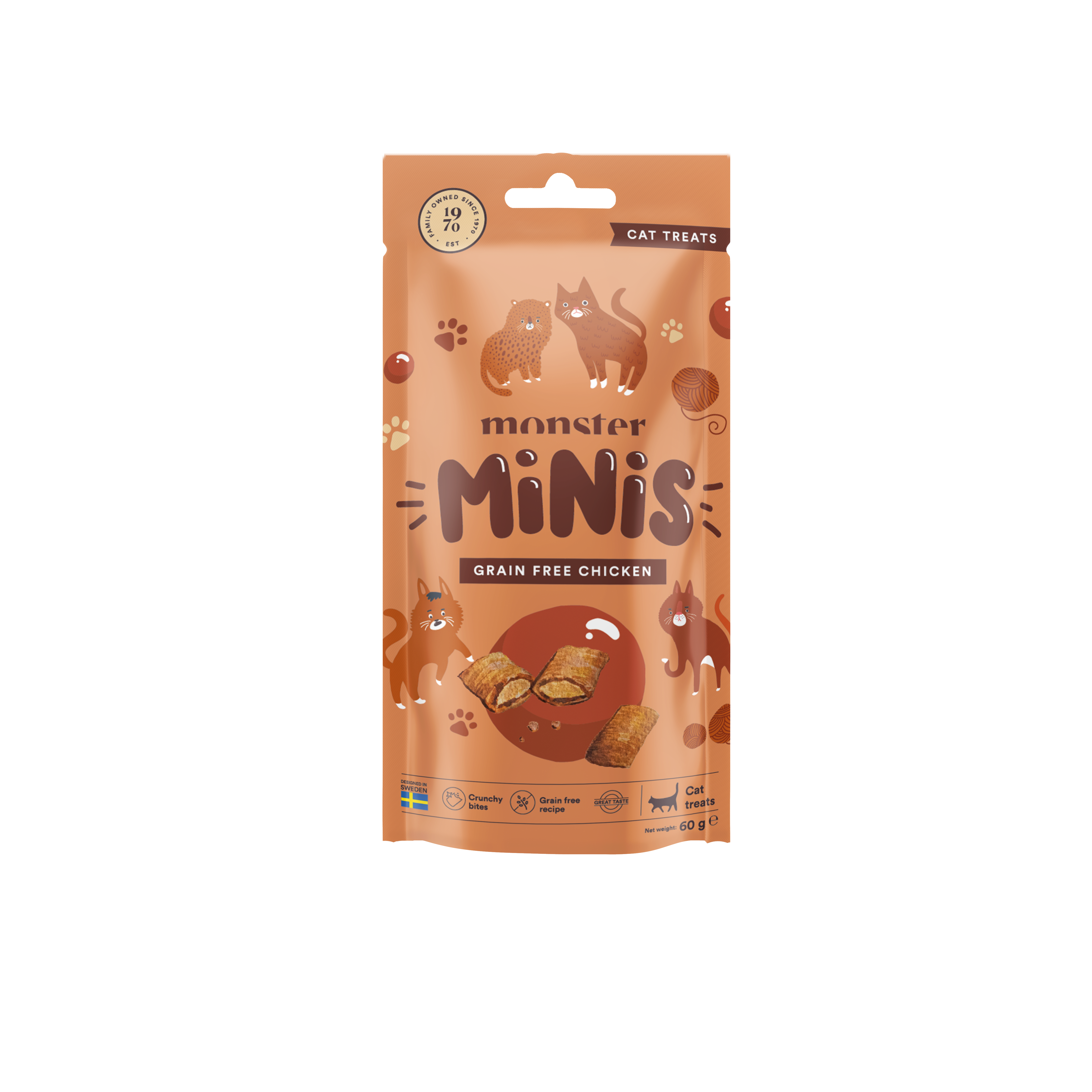 Monster Pet Food - Minis treats Grain Free Chicken 60 g - Katt - Kattgodis & Kattgräs - ZOO.se