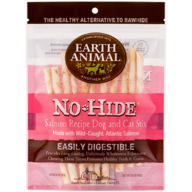 Earth Animal - No-Hide Salmon Chew Stixs 45 g 10-pack - Hund - Hundgodis - ZOO.se