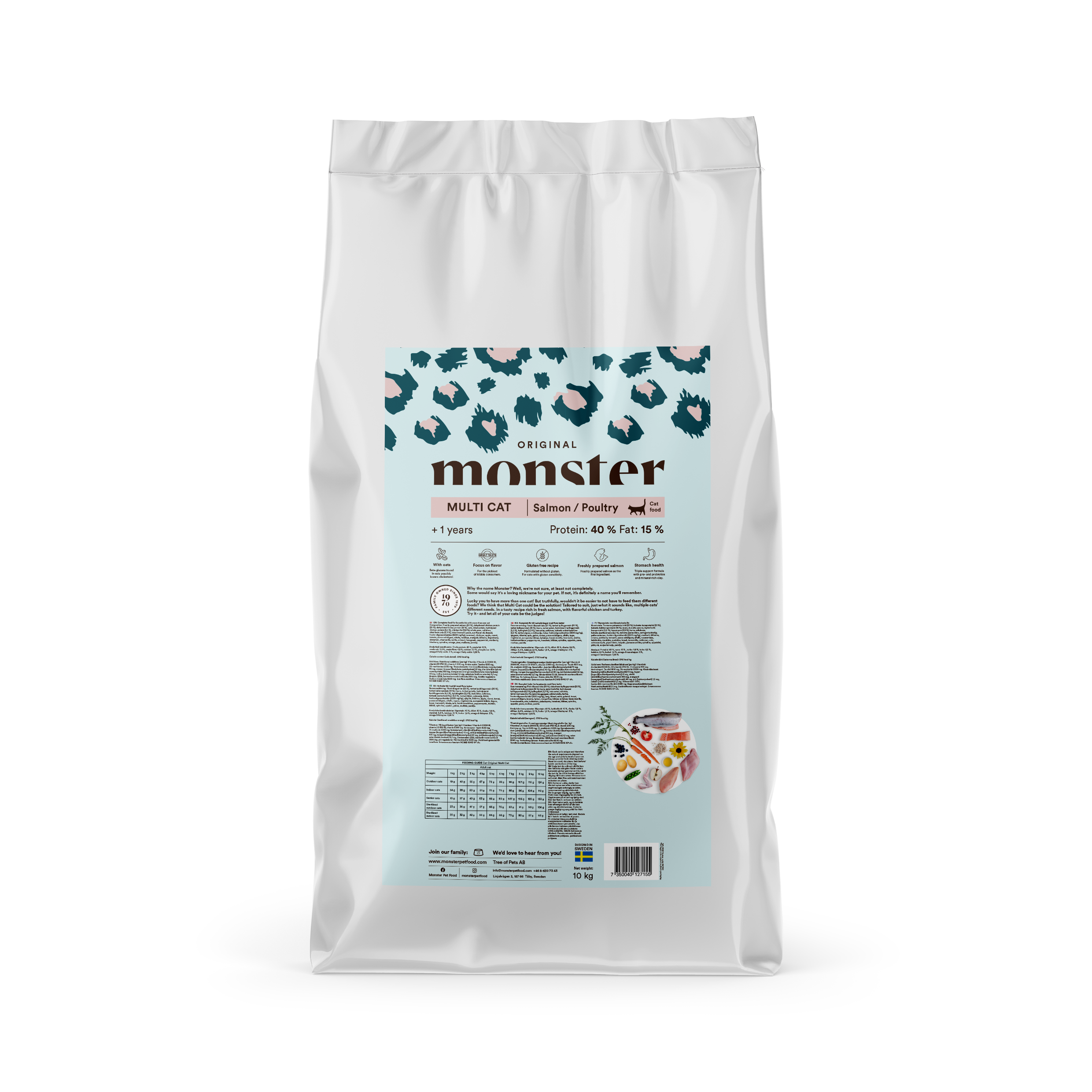 Monster Pet Food - Cat Original Multicat Salmon/Poultry 10 kg - Katt - Kattfoder & kattmat - ZOO.se
