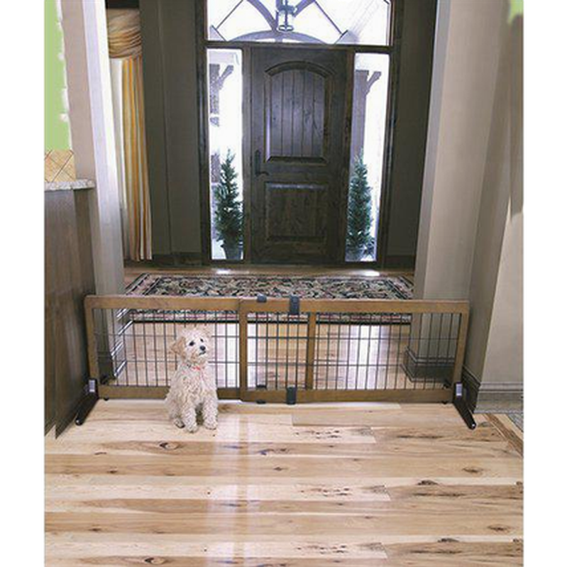 Carlson - Pet Gate Freestanding Small Extra Wide Brown 97-152 x 51 cm - Hund - ZOO.se