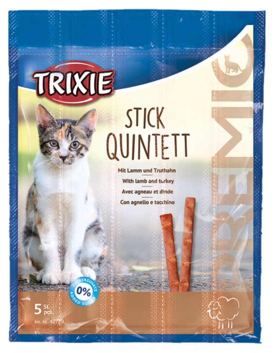 Trixie - Premio Stick Quintett Lamm & Kalkon 5 x 5 g - Katt - Kattgodis & Kattgräs - ZOO.se