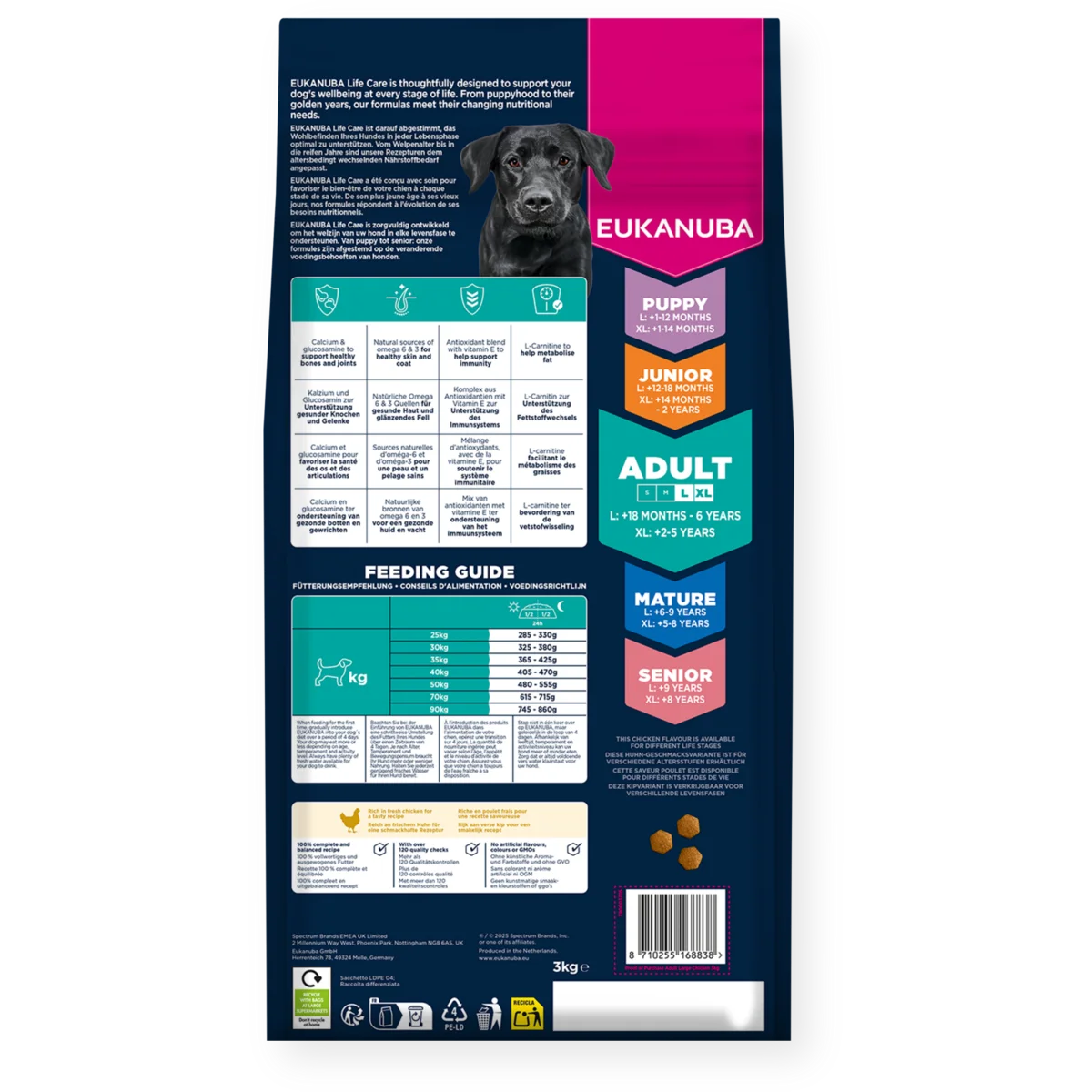 Dog Adult Large Breed Kyckling 3 kg back.png