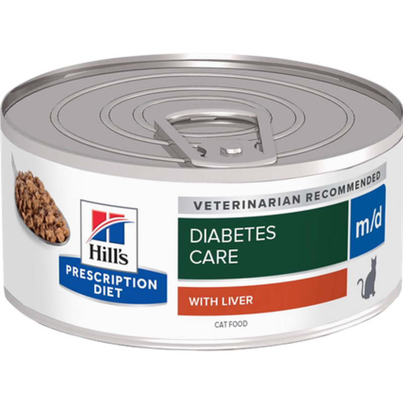 Hills Prescription Diet Feline m/d Diabetes/Weight Minced Original Can - Wet Cat Food 156 g - Katt - Kattefôr & kattemat - Veterinærfôr for katt, Veterinær - Veterinærfôr til katter - Hill's Prescription Diet Feline