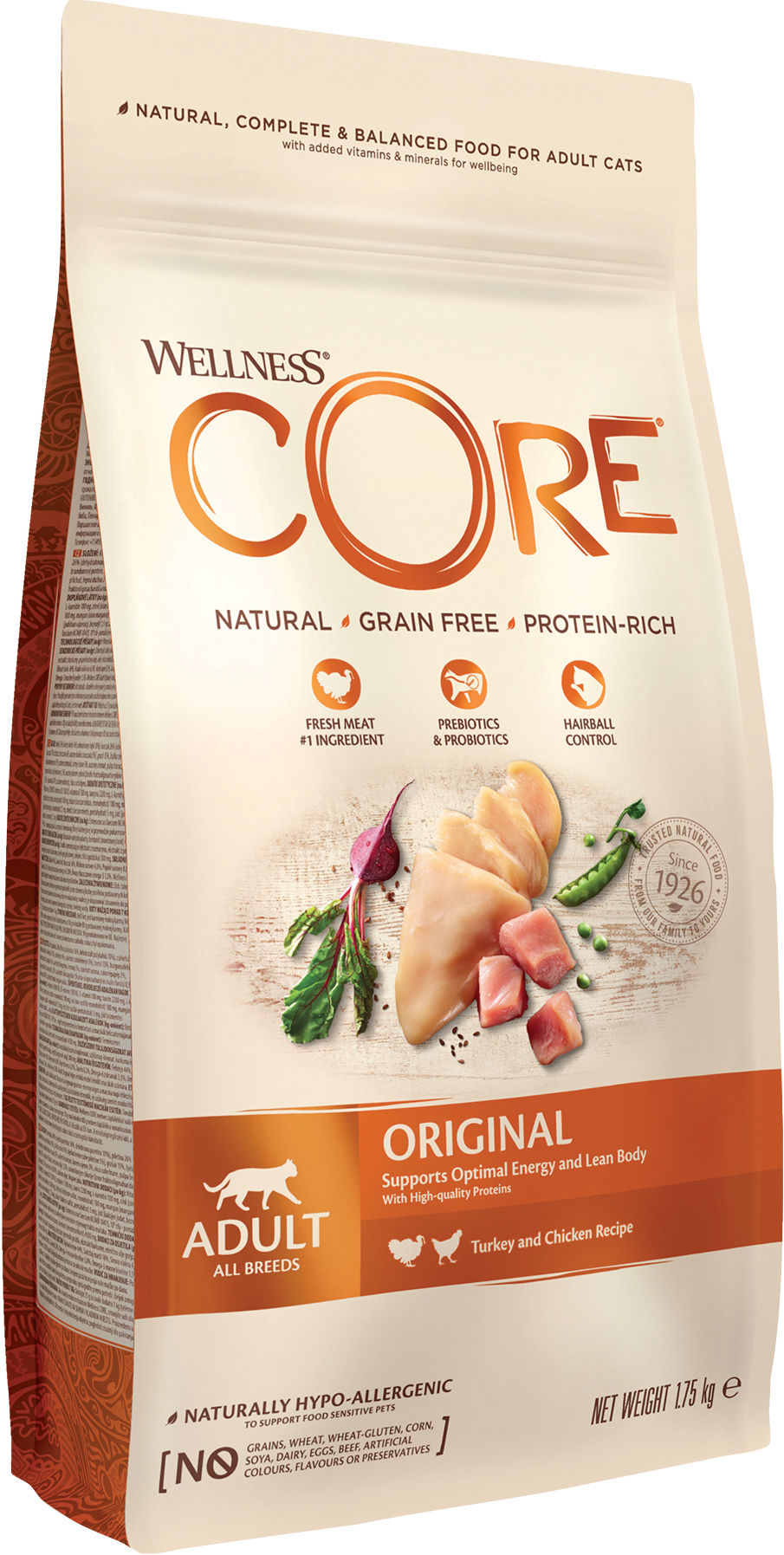 CORE Petfood - Cat Adult Original Grain Free Turkey & Chicken Dry 1,75 kg - Katt - ZOO.se