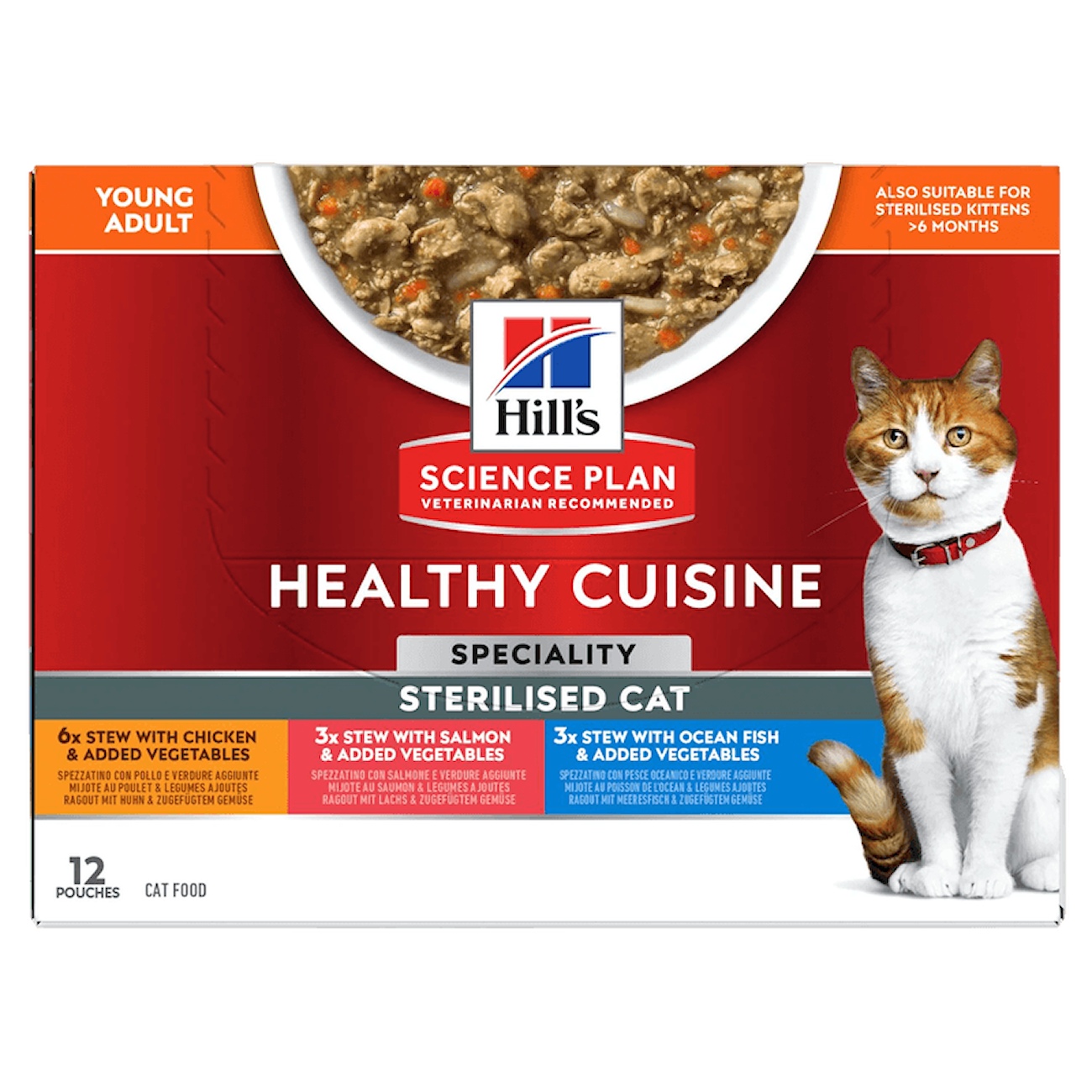 Young Adult Sterilised Healthy Cuisine Mix 12 x 80g