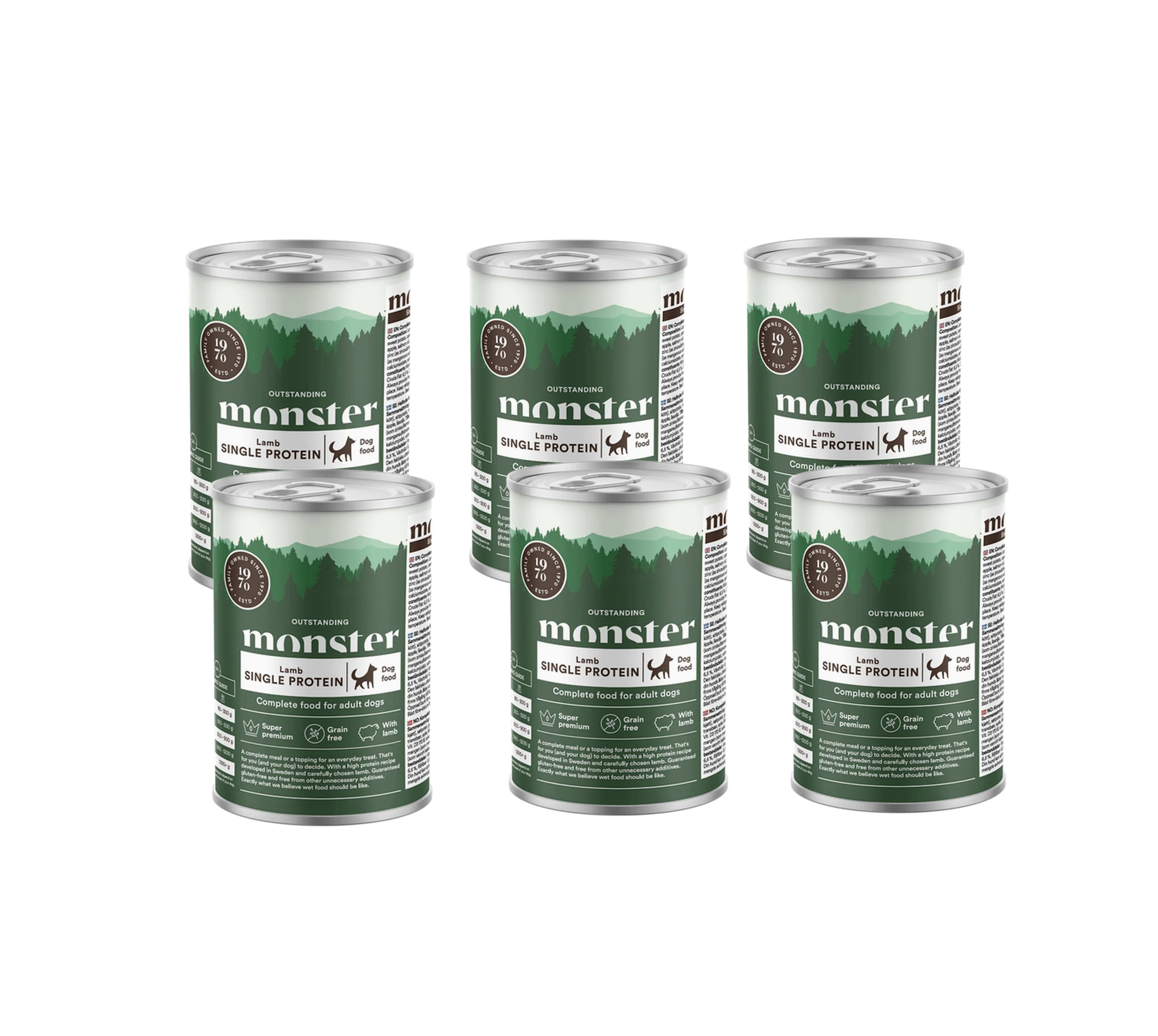 Monster Pet Food - Dog Adult Single Lamb Burk 400 g x 6 - Hund - Hundmat & hundfoder - ZOO.se
