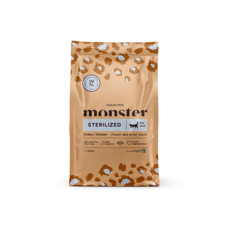 Monster Pet Food - Cat Grain Free Sterilized Turkey/Chicken 2 kg - Katt - Kattfoder & kattmat - ZOO.se