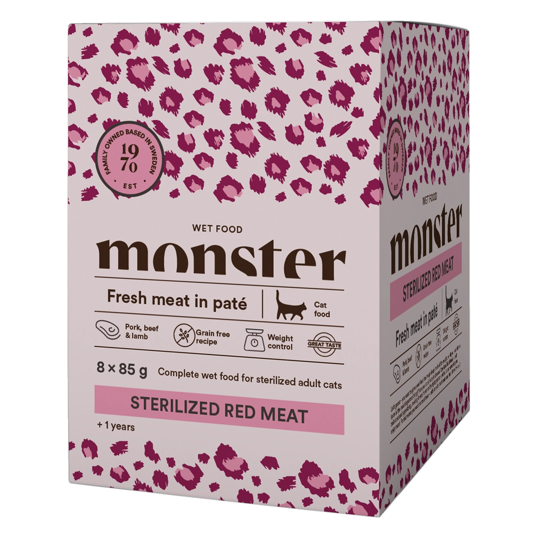 Monster Våtfoder Sterilized Red Meat 8 x 85 g