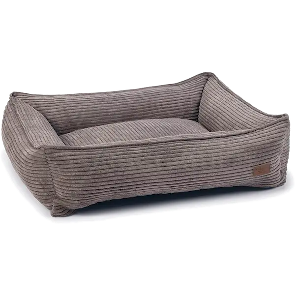 Rest Bed Ribbed Brown 80 x 70 cm