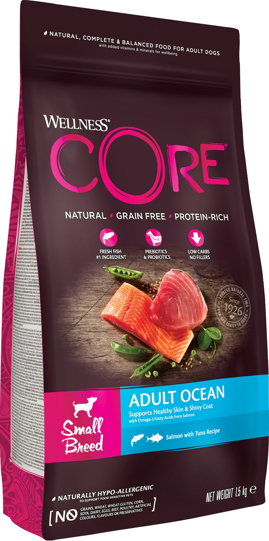 Dog Adult Ocean Small Breed Salmon & Tuna Dry 1,5 kg
