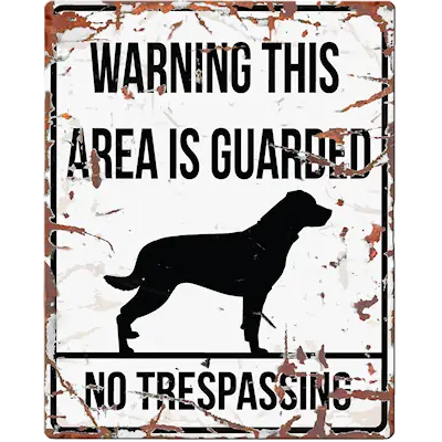 Varningsskylt Rottweiler Metal Engelska